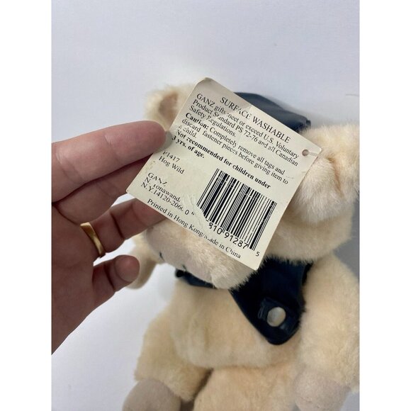 Ganz Motorcycle Rider Pig Plush Hog Wild 1994 10" Vintage Stuffed‎ Animal W/ Tag - Picture 3 of 6